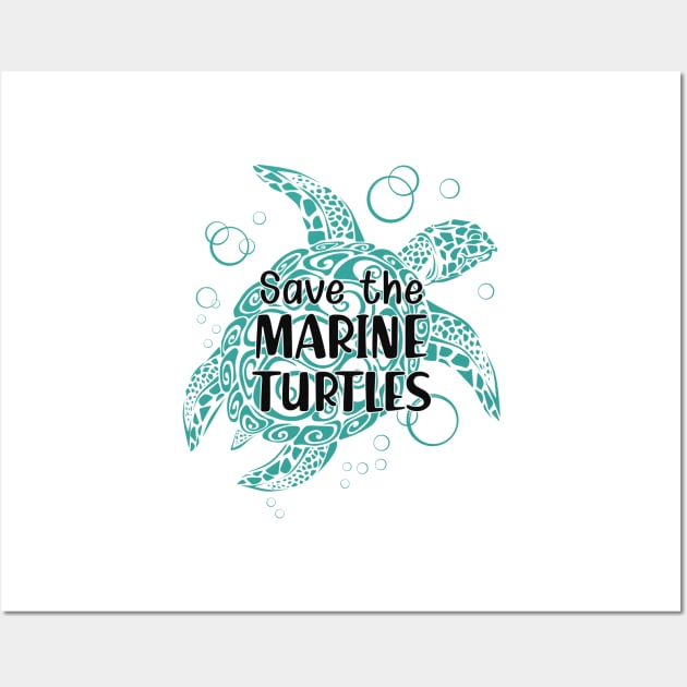 Marine Turtle - Save the marine turtles Wall Art by KC Happy Shop